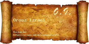 Orosz Izrael névjegykártya